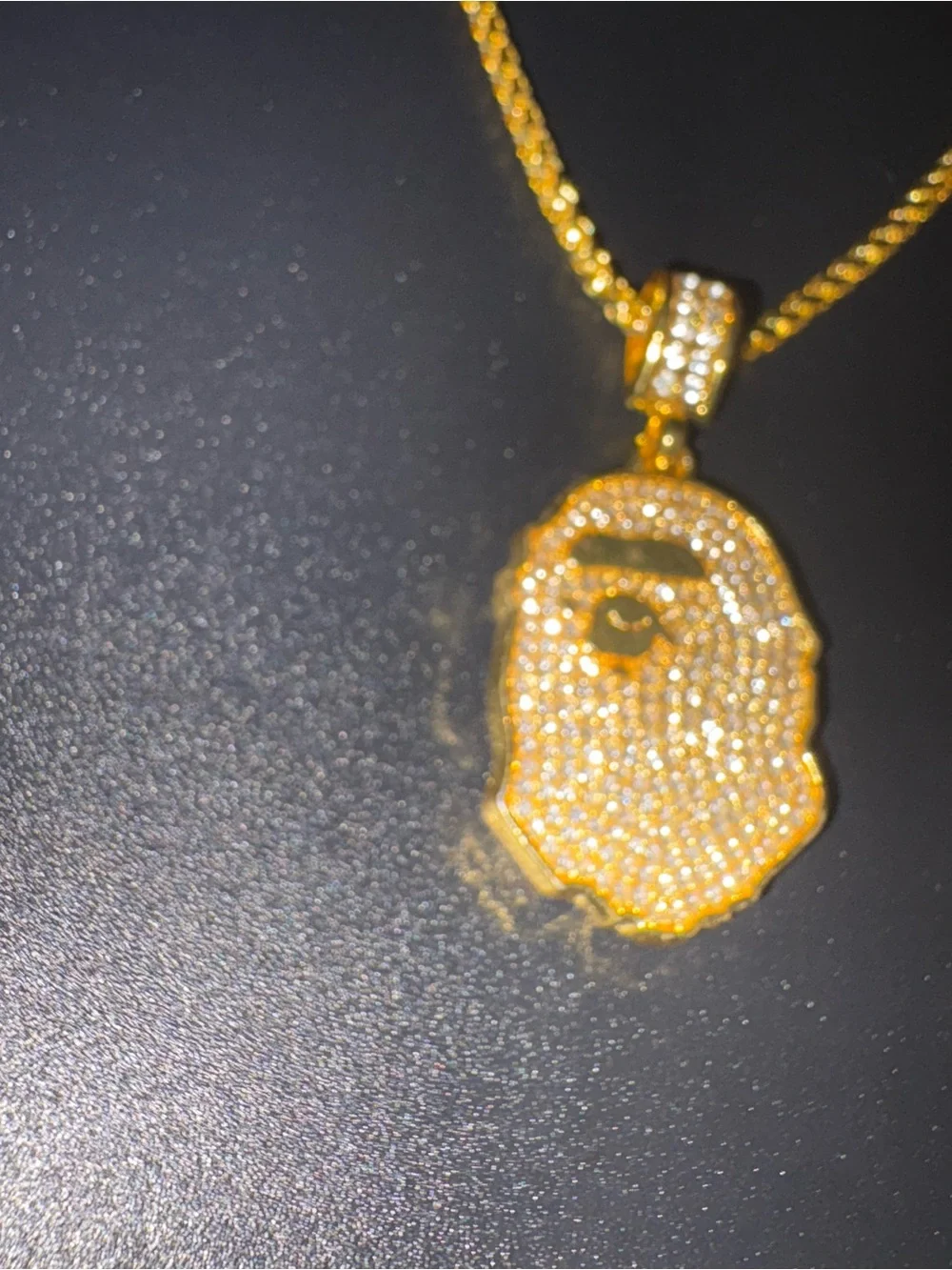 Gold Bape Franco Link Necklace 22in